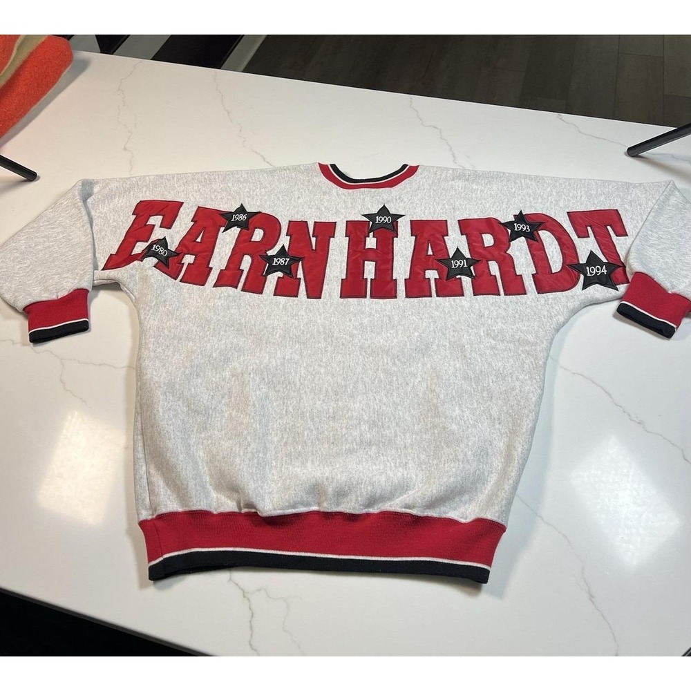 Legends Athletic Sweatshirt Mens Large Dale Earnhardt Vintage 90s NASCAR Grey